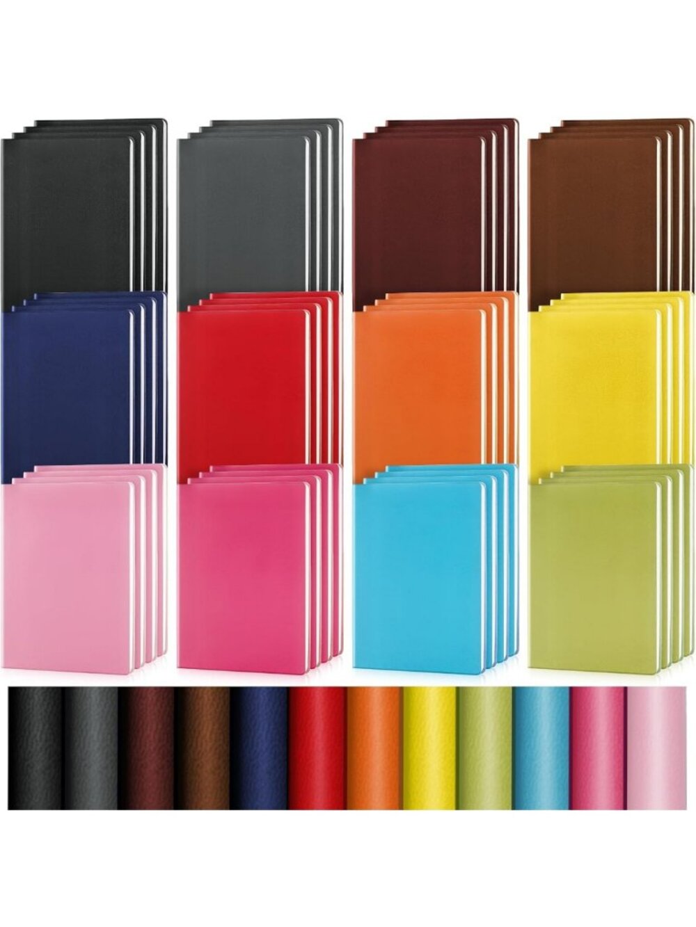 Vibrant A6 PU Leather Notebooks - 48 Pcs, Perfect for Back to School Supplies